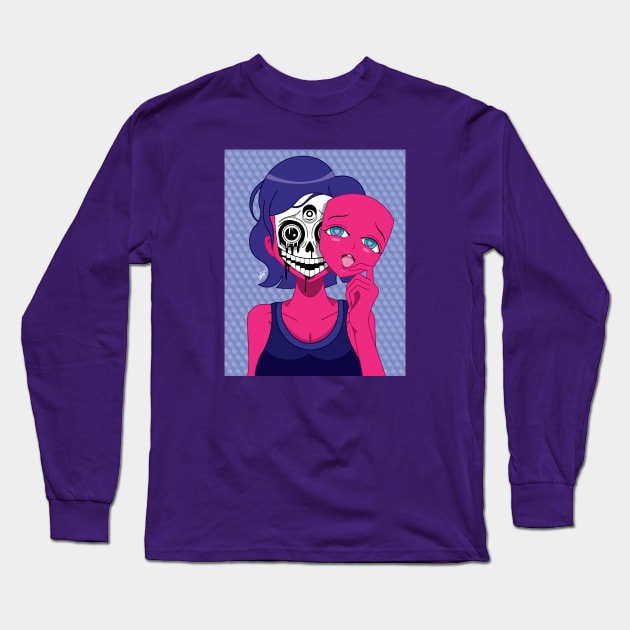 Face Reveal Long Sleeve T-Shirt by Munchbud Ink